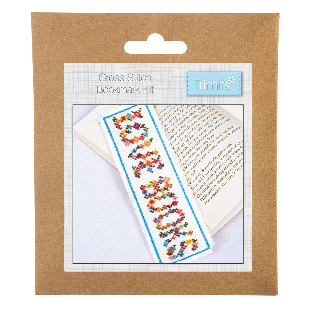 Love Books Floral Bookmark | Mini Counted Cross Stitch Kit | 13cm