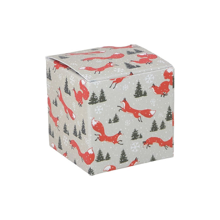 Christmas Fox | Little Gift Box | 5cm Cube | Single or 6 Boxes