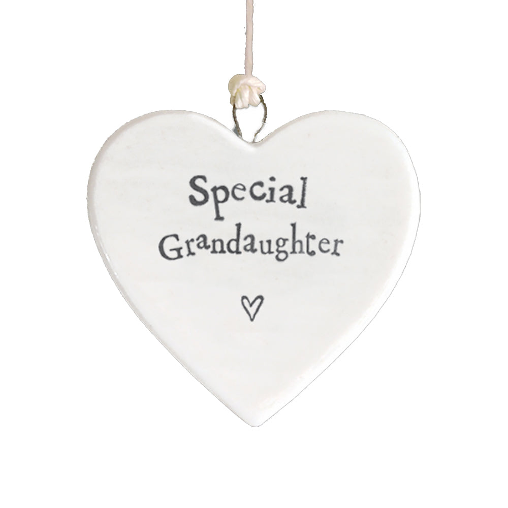 Resin Heart Hanging Decoration | Special Grandaughter | Cracker Filler Gift