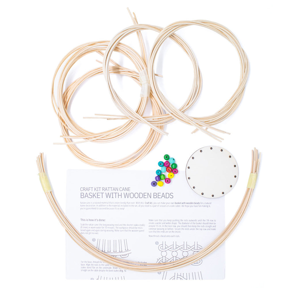 Basket Making Kit with Beads | Rattan Basket Craft Kit