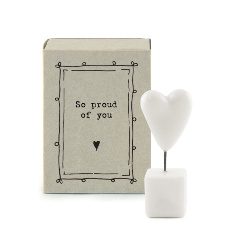 Mini Ceramic Heart on Stand Ornament in a Gift Box | Cracker Filler Gifts