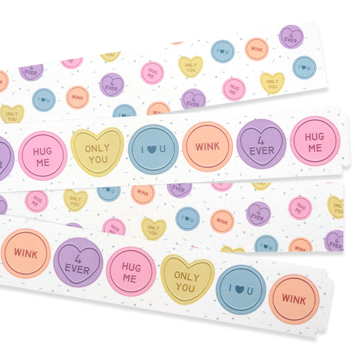 30 Reusable Valentines Paper Chains | Candy Hearts | No Glue Needed | 2.5m