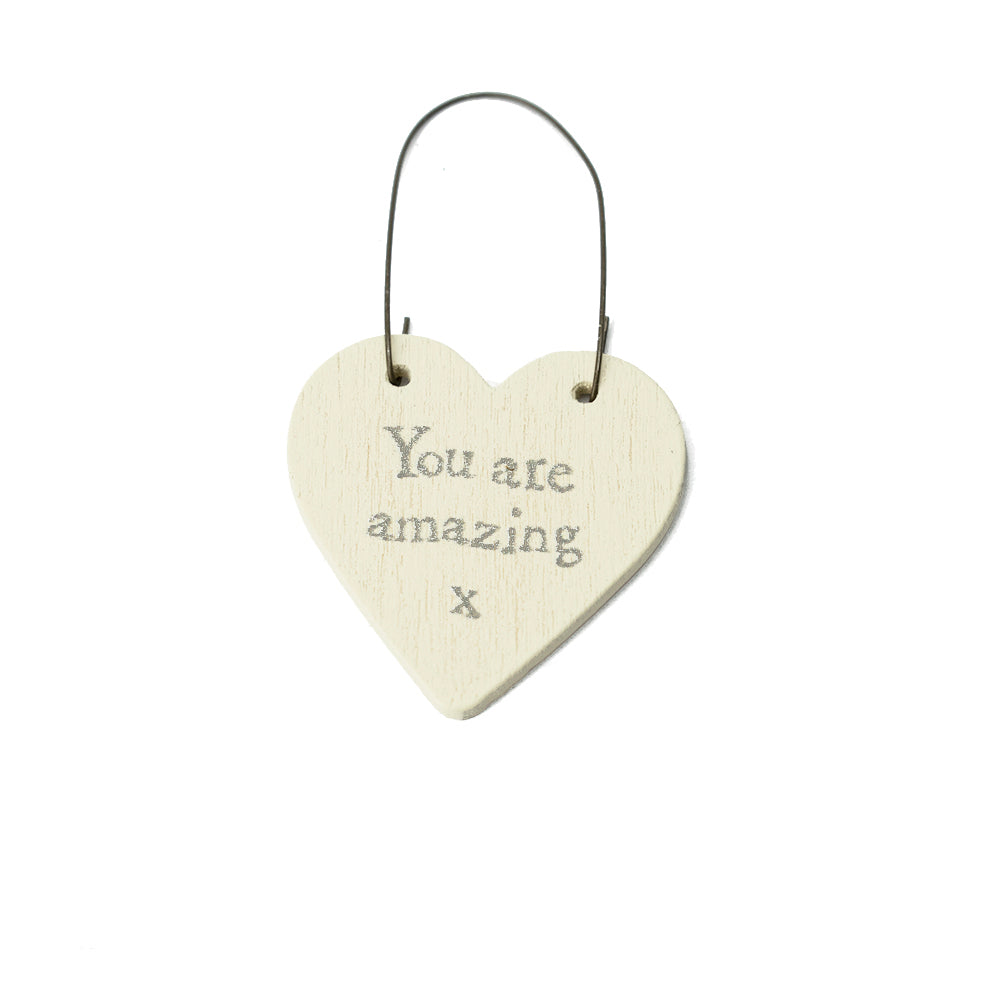 You Are Amazing - Mini Wooden Hanging Heart - Cracker Filler Gift