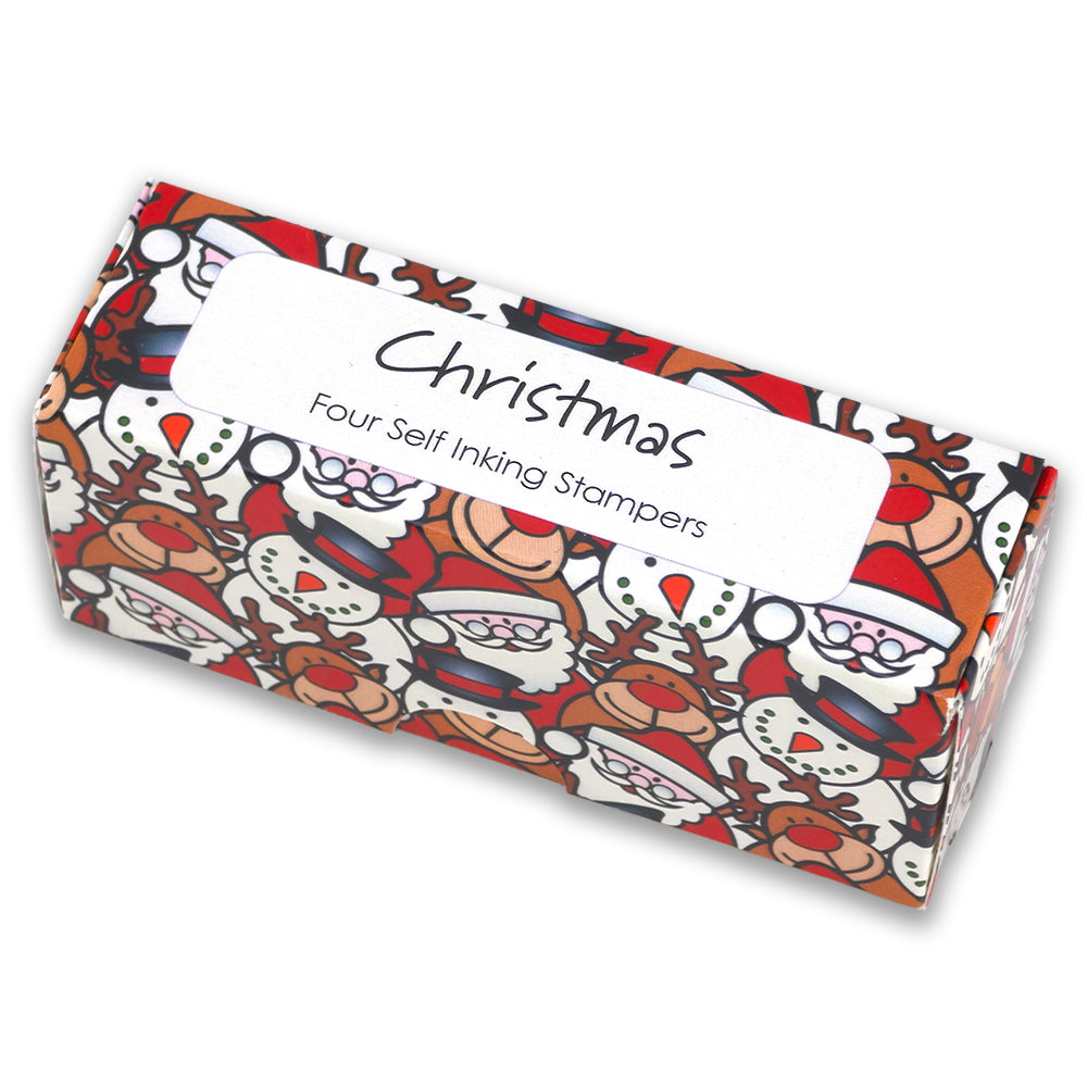 Christmas | 4 Self Inking Stampers for Kids | Cracker Filler | Party Bag Gift