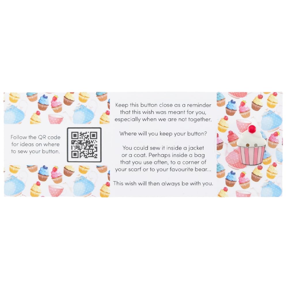 Sweet as a Cupcake | Button Wishes Sew On Token | Little Gift | Cracker Filler