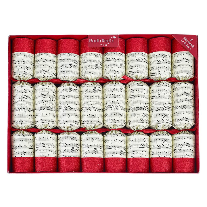 8 Large Premium Christmas Music Crackers | With Bells &amp; Music Sheets | Ready Made