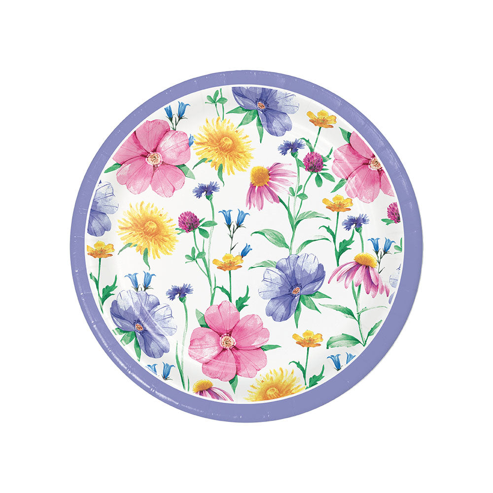 Easter Flowers | 17cm Plates | 8 Pack | Disposable Paper Party Tableware