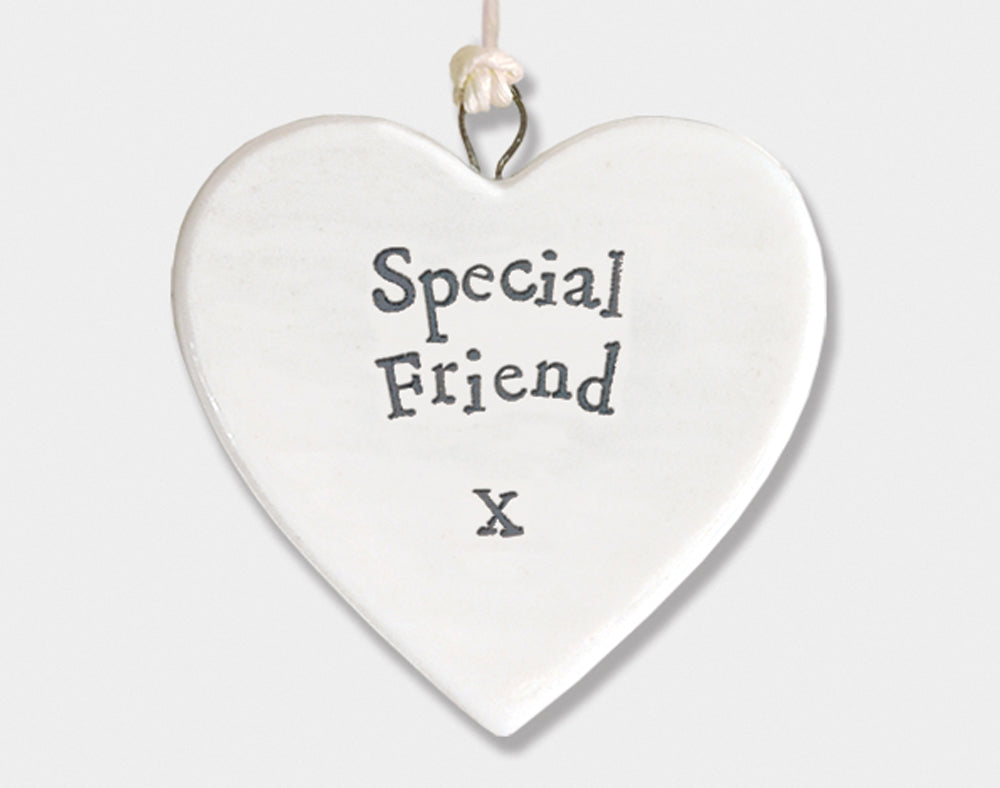 Special Friend Hanging Porcelain Heart - Cracker Filler Gift