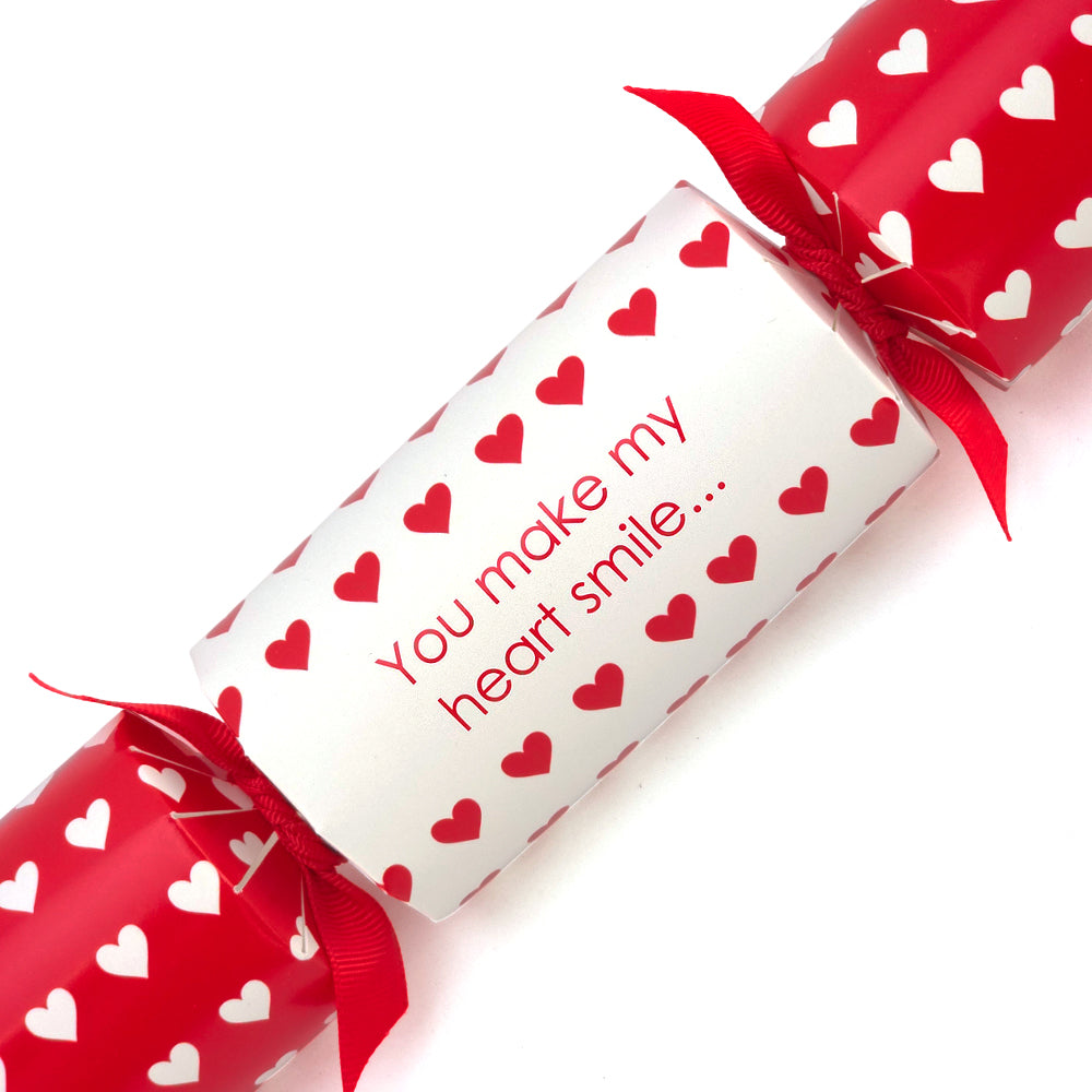 Add Your Own Wording | Personalised Valentines Cracker Craft Kit | Polka Hearts | Single