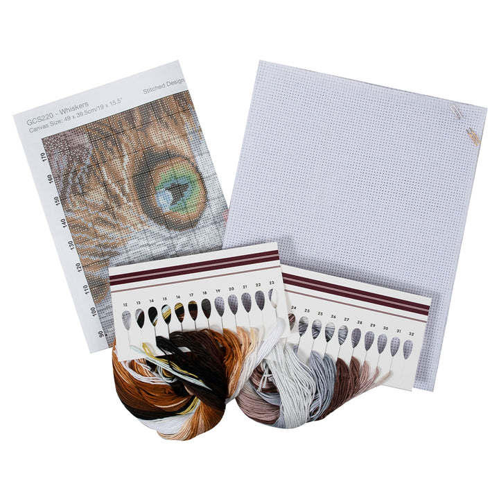The Cats Whiskers | Complete Cross Stitch Kit | 41x35cm