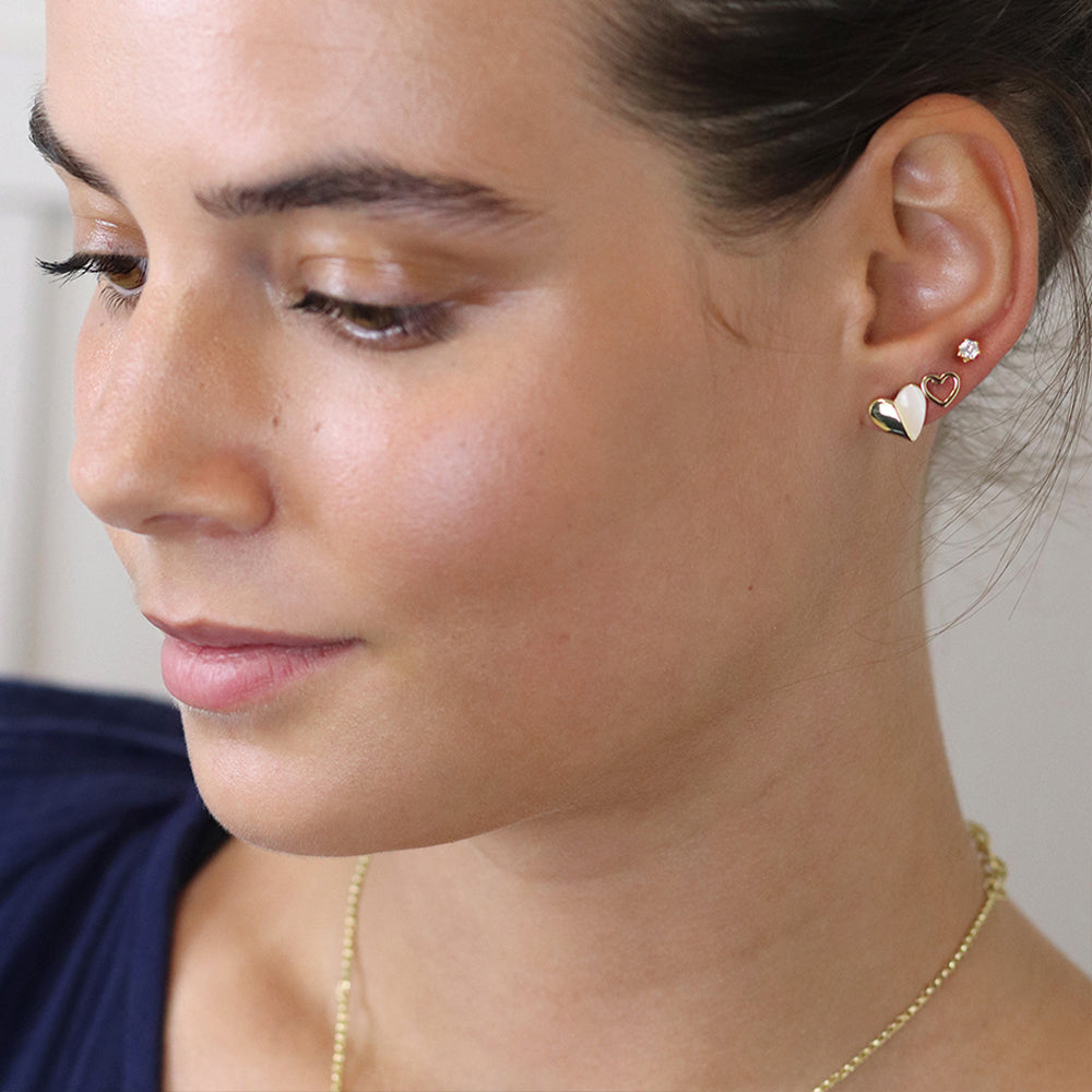 Hearts & Crystal Stud Earring Trio | Mini Gift | Cracker Filler