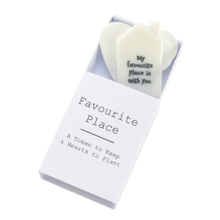 Favourite Place | Ceramic Token &amp; Hearts to Plant | Cracker Filler | Little Gift