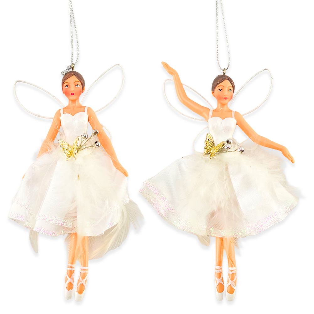 White Christmas Fairy | Tree Decoration | Single | 14cm | Gisela Graham