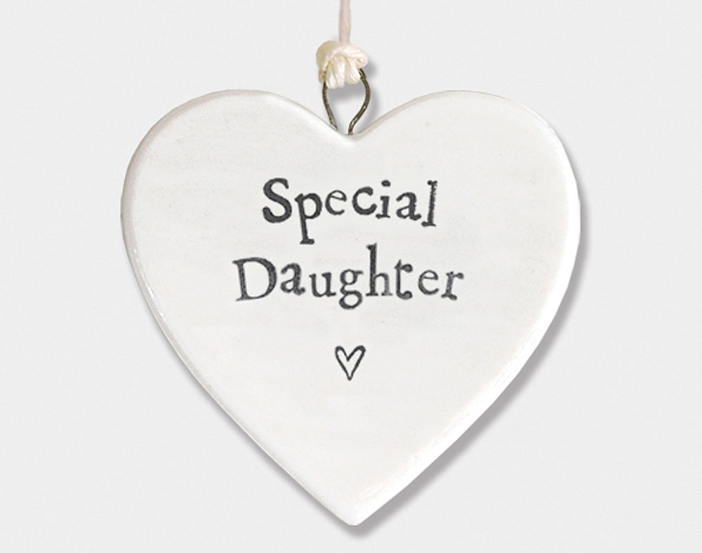 Special Daughter Hanging Porcelain Heart - Cracker Filler Gift