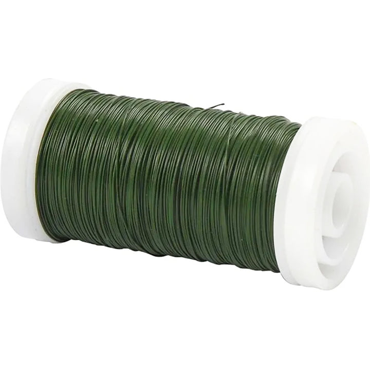 100g Reel Green Floristry Wire 0.31mm