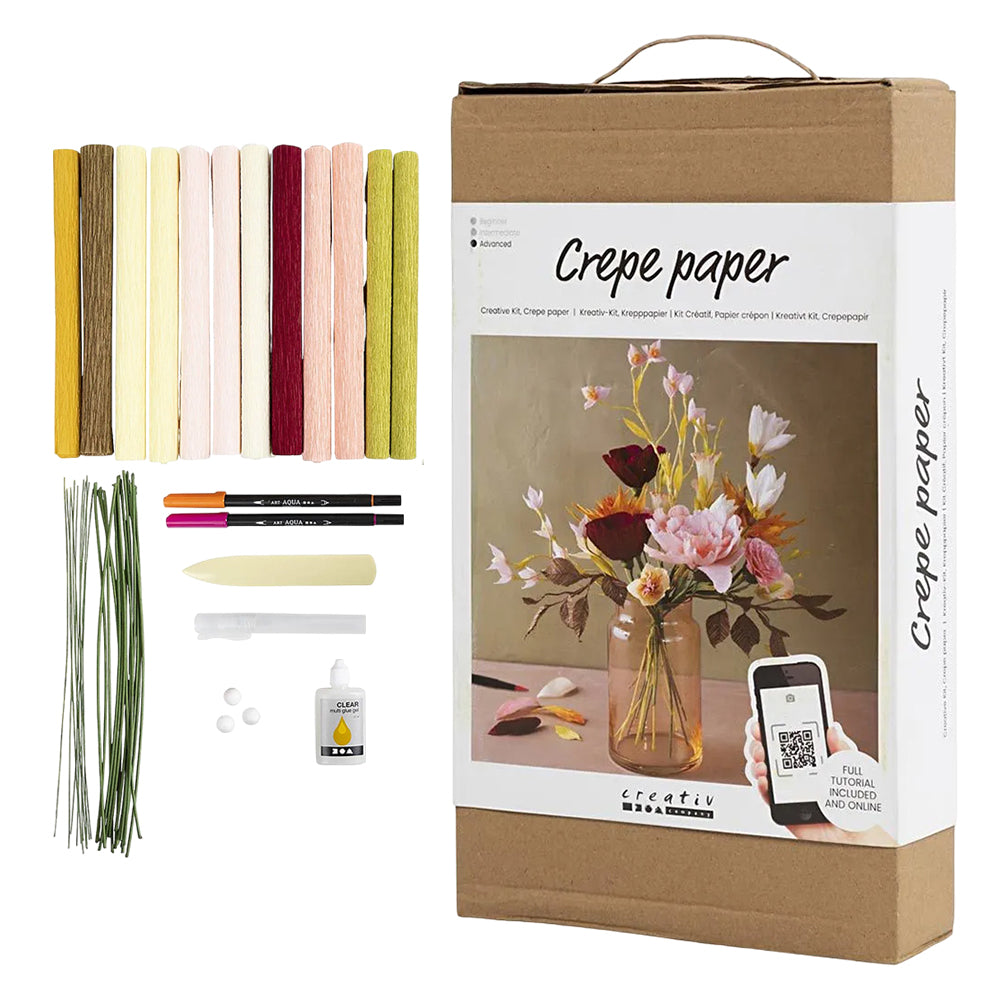 Crepe Paper Flower Arrangement Craft Kit | Paper Flower Making