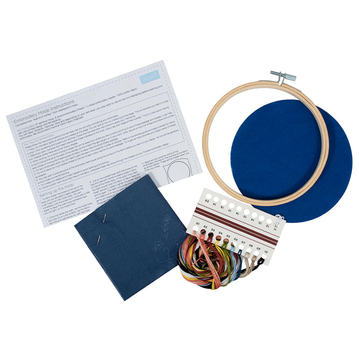 Mini Beasts | Insects | Complete Embroidery Craft Kit with Hoop | 15cm Wide