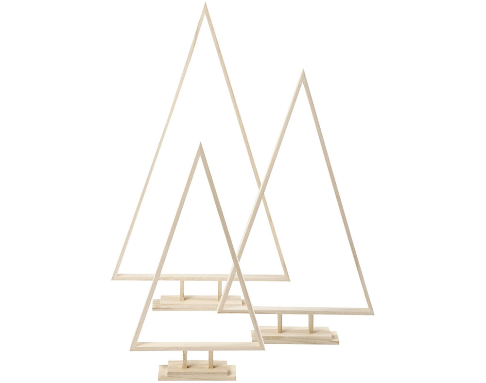3 Giant Assorted Wooden Trees to Decorate for Christmas Crafts