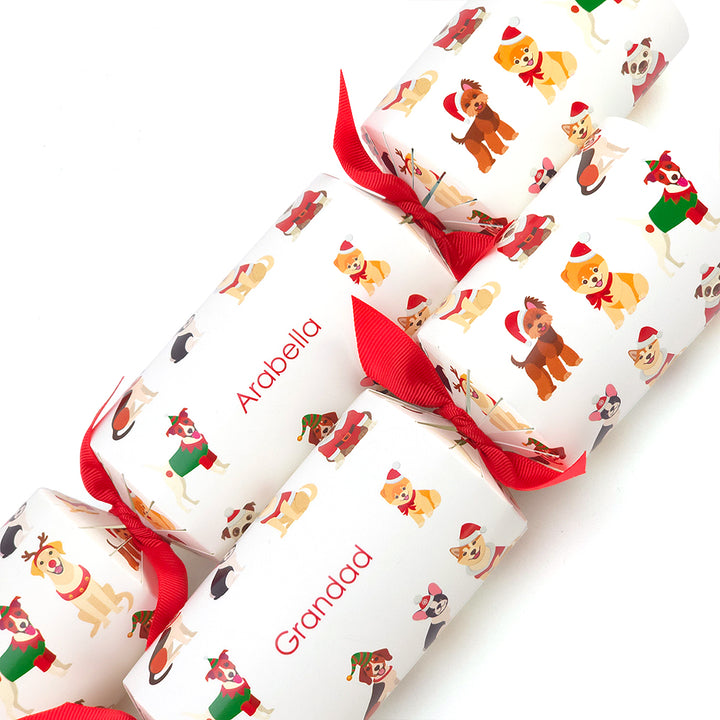 Personalised Cracker Making Craft Kit | Christmas Dogs | Makes 4 or 6 Crackers