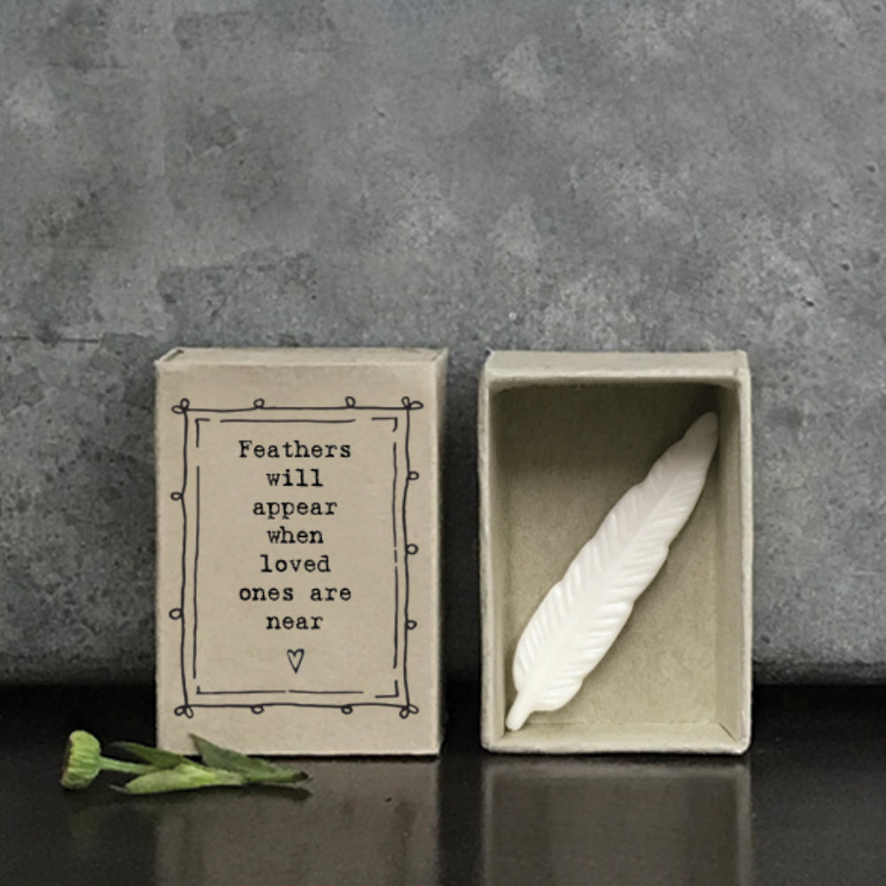 Mini Ceramic Feather Ornament in a Gift Box | Cracker Filler Gifts