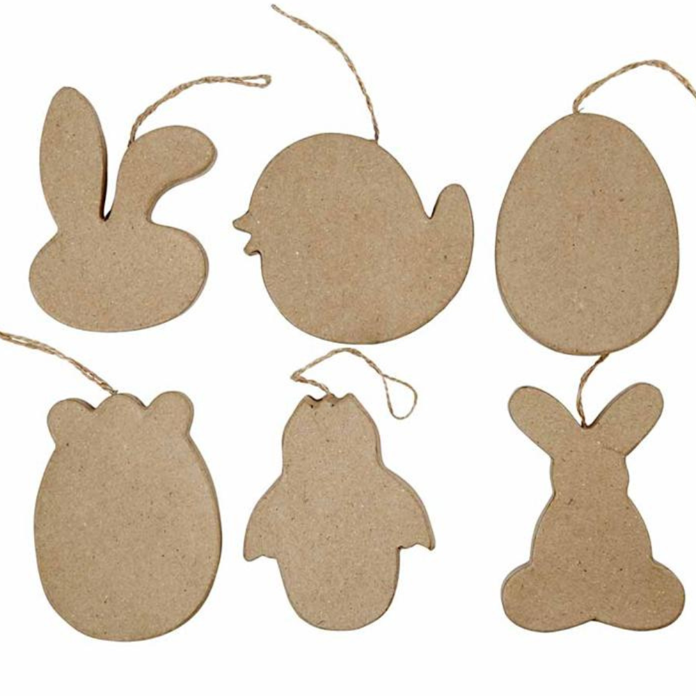 12Pk Paper Mache Hanging Easter Shapes to Decorate | Easter Crafts