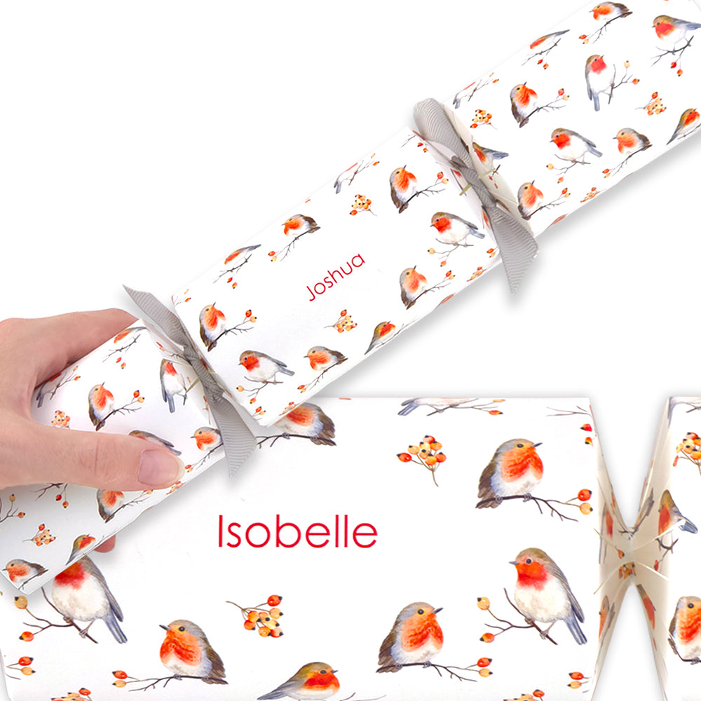Personalised Cracker Making Kit | Watercolour Robin | Makes 4 or 6 Crackers