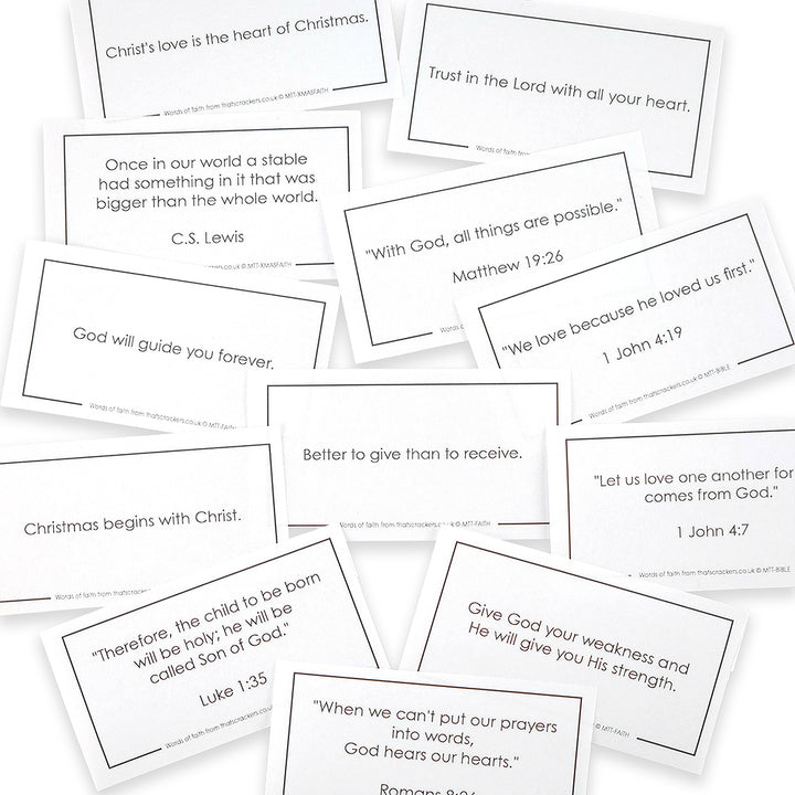 Christian Faith Mottoes | Set of 12 | For Cracker Making