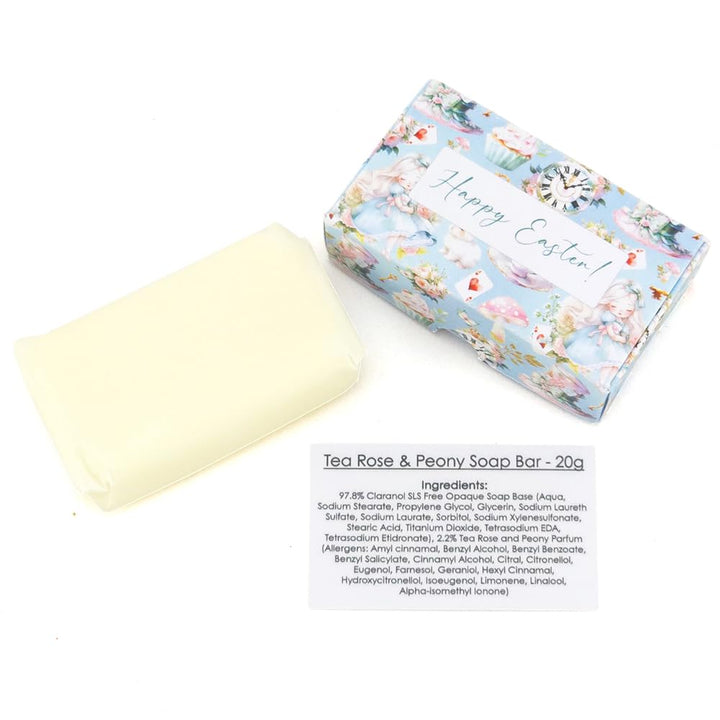 Happy Easter Springtime Alice | Tea Rose &amp; Peony | 20g Travel Soap Bar | Little Gift Cracker Filler