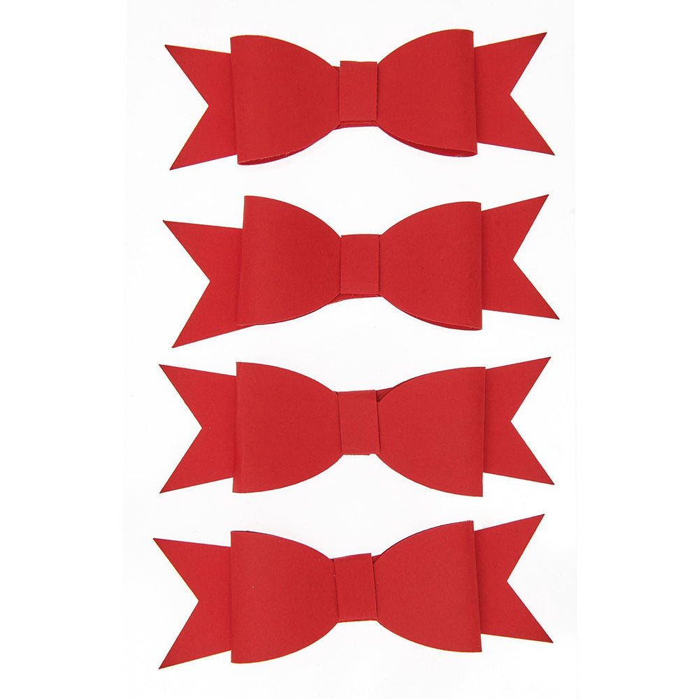 Christmas Red | 3D Paper Dior Bow Embellishment | Set of 4 | 8cm Wide