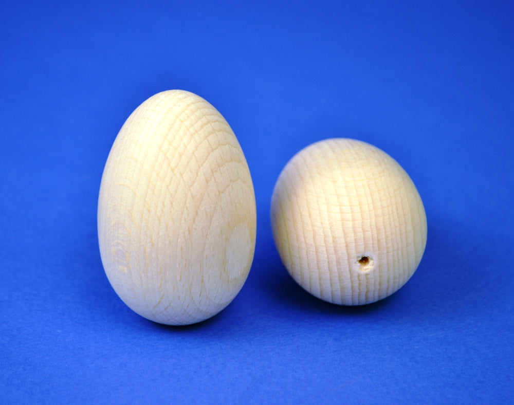Untreated Solid Wooden Eggs to Decorate - Choice of Size