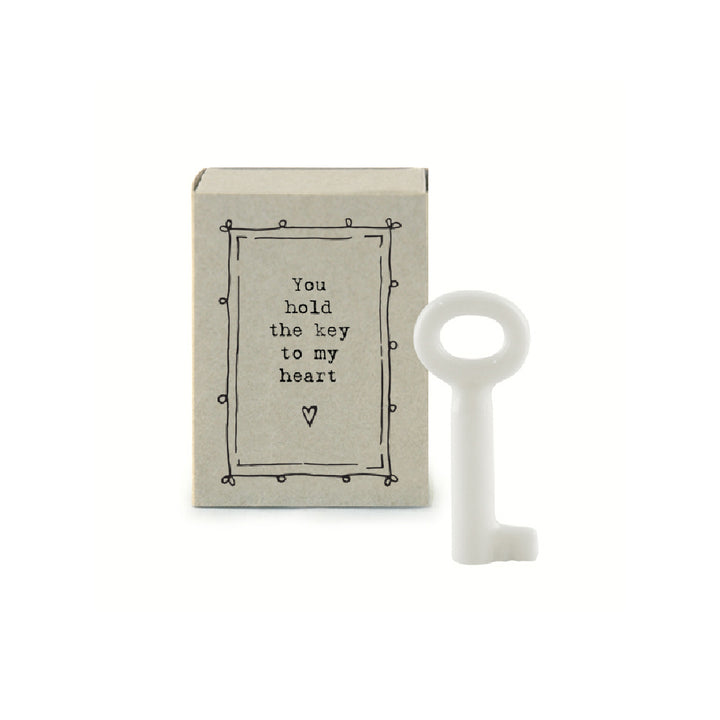 Mini Ceramic Little Key Ornament 'You Hold The Key To My Heart' | Cracker Filler Gift