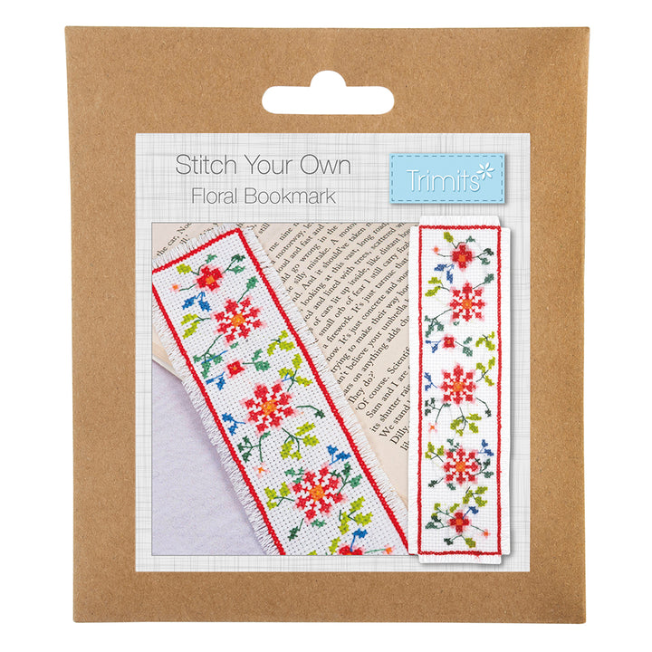 Floral Bookmark | Mini Counted Cross Stitch Kit | 6x20cm