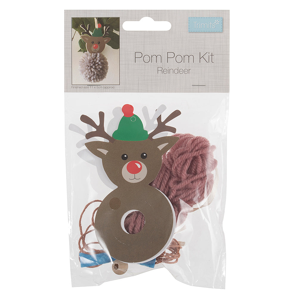 Rudolph Reindeer Pom Pom Hanging Christmas Ornament Craft Kit