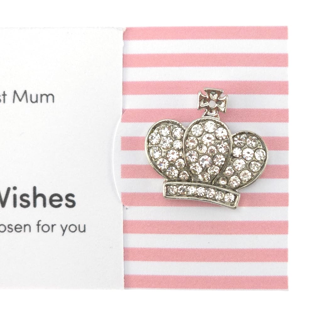 To The Best Mum | Diamante Crown | Button Wishes Sew On Token | Cracker Filler