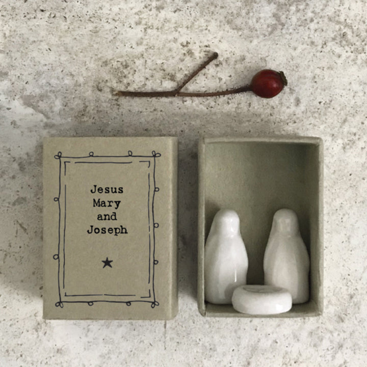 Mini Ceramic Nativity Ornament in a Gift Box | Cracker Filler Gifts