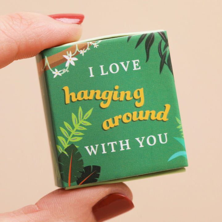Love Hanging Around With You | Mini Matchbox & Sloth Token | Cracker Filler