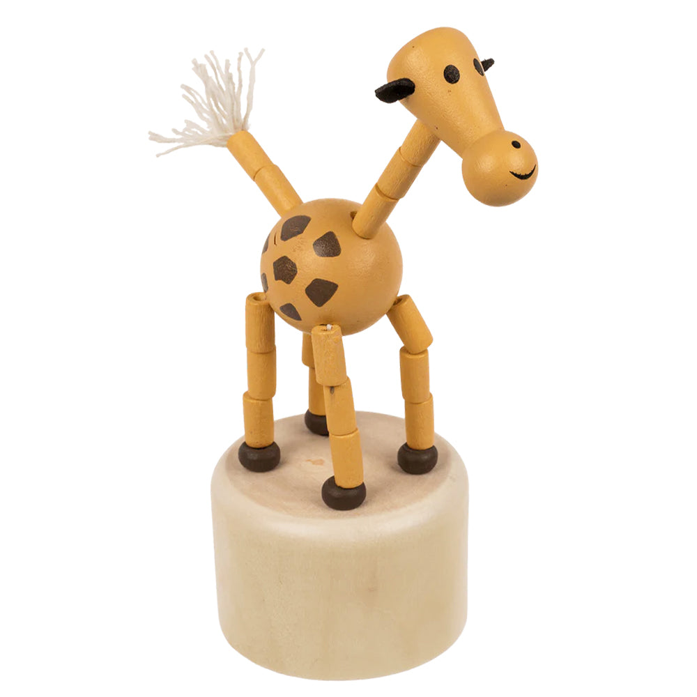 Retro Wooden Animal Push Up Toys | Little Gift | Party Bag Idea