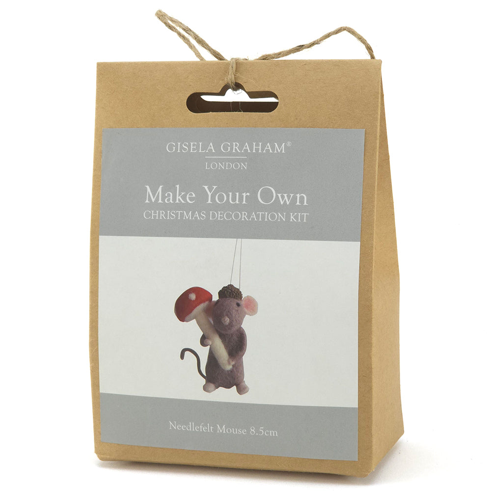 Mouse & Toadstool | DIY Christmas Decoration | Needle Felting Craft Kit
