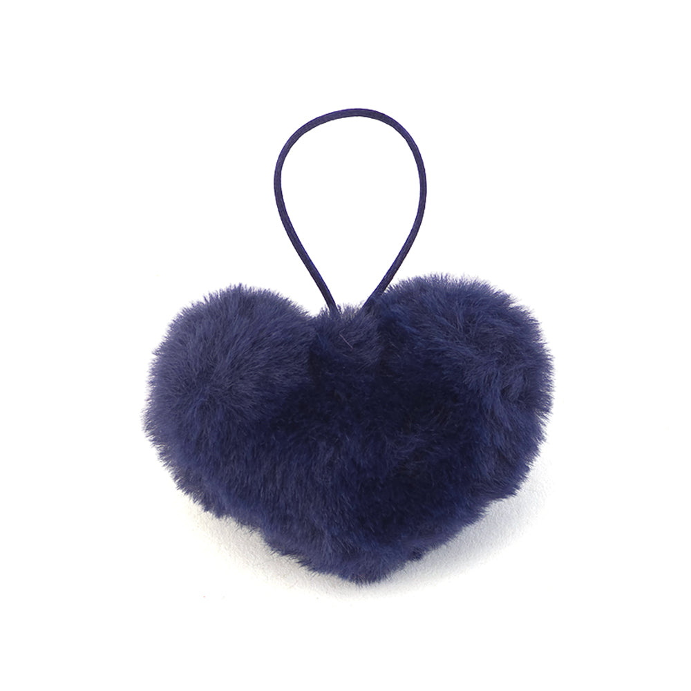 Hanging Faux Fur Pom Pom Heart | 6cm Wide | Mini Gift | Cracker Filler
