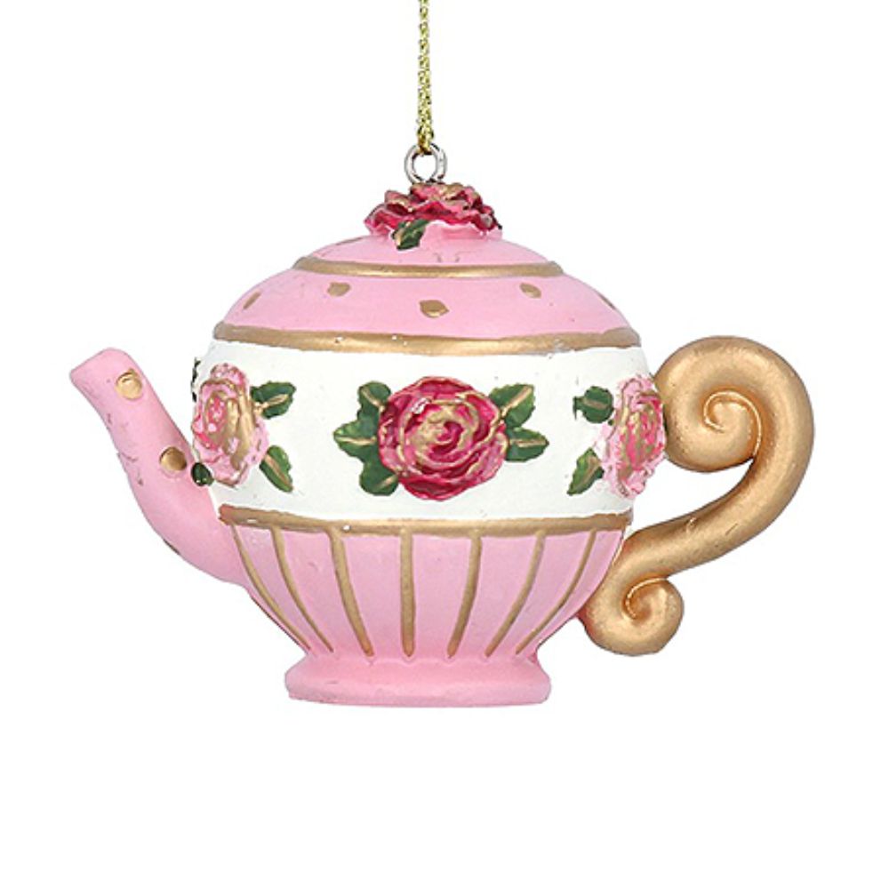 Pink | Afternoon Tea Teapot Hanging Ornament | Christmas or Home Decoration
