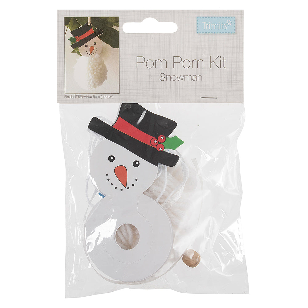 Snowman Pom Pom Hanging Christmas Ornament Craft Kit