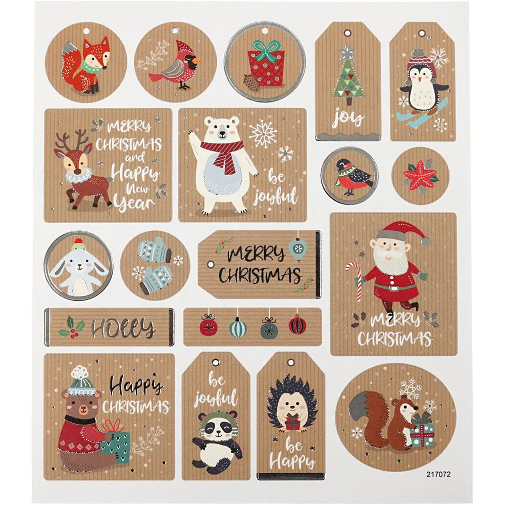 Krafty Christmas | Sheet of Foiled Papercraft Stickers