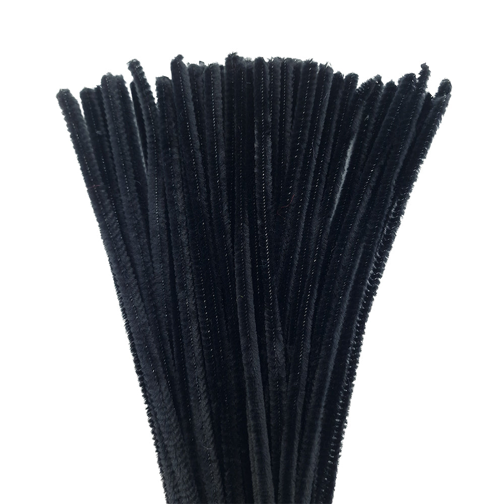 50Pk 6mm Single Colour Packs 30cm Chenille Stems Craft Pipe Cleaners