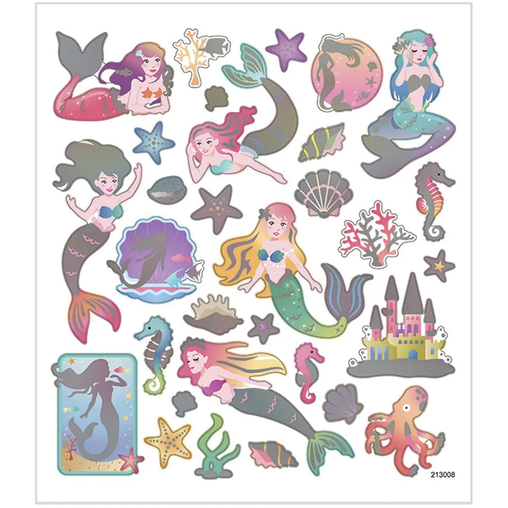 Mermaids | Sheet of Foiled Paper Stickers