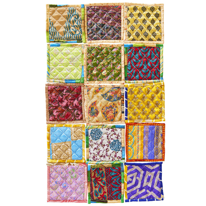 Recycled Sari Quilted Coasters | 11x11cm | Fair Trade | Cracker Filler