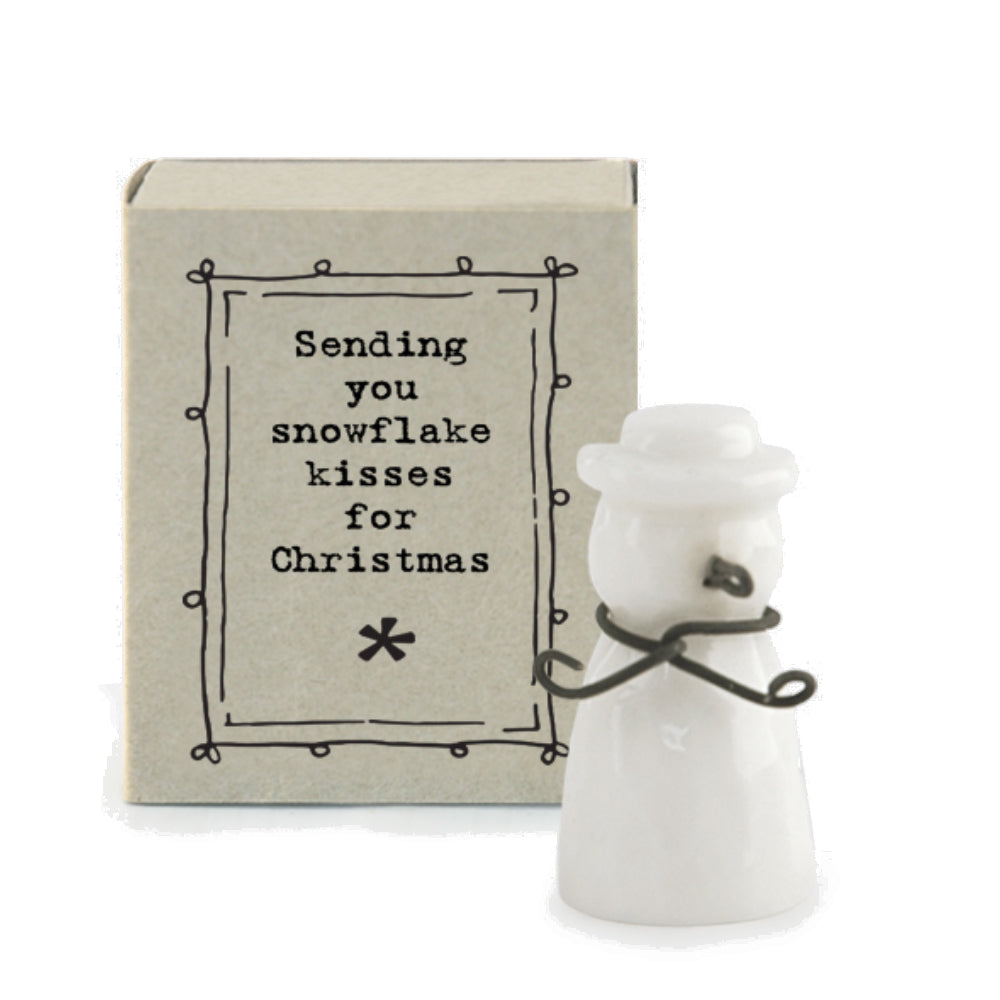 Mini Ceramic Snowman Ornament in a Gift Box | Cracker Filler Gifts