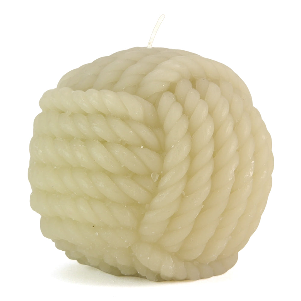 Light Sage Rope Ball Candle | Large 9.3cm Tall | Home Décor & Gift Idea