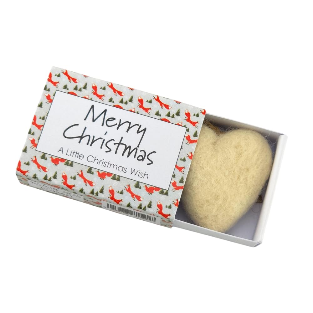 Christmas Fox | Hanging Felt Heart | Cracker Filler | Mini Matchbox Gift