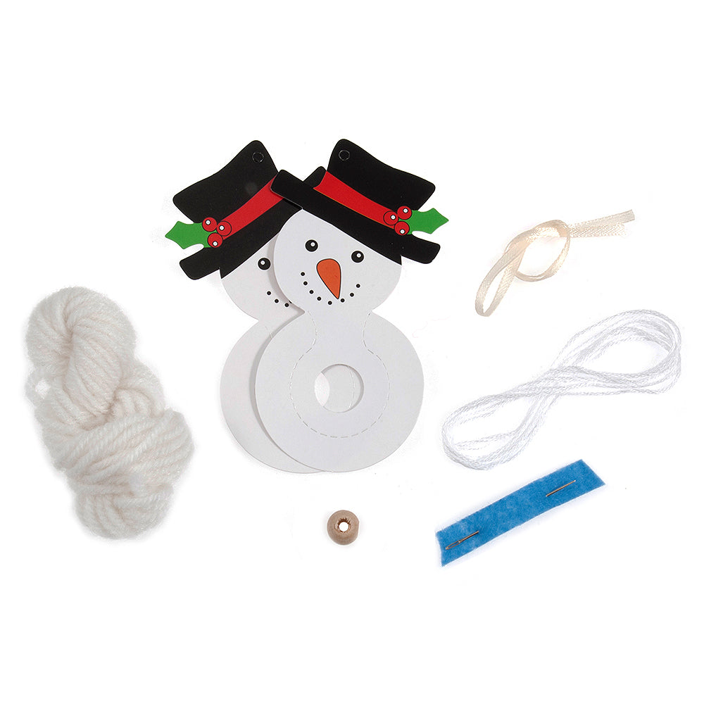 Snowman Pom Pom Hanging Christmas Ornament Craft Kit
