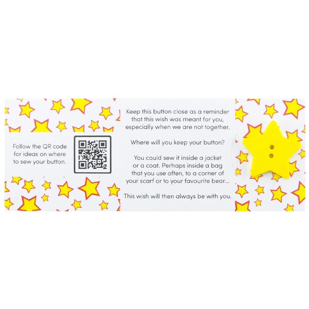 Wishing on a Star | Button Wishes Sew On Token | Little Gift | Cracker Filler